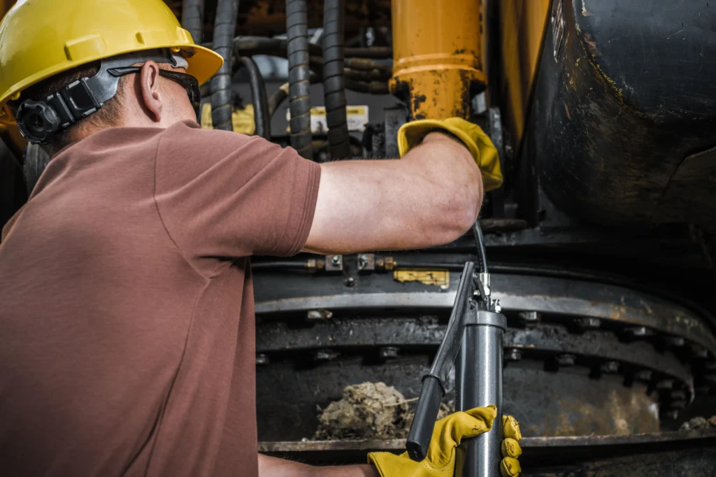 Excavatrice consommant moins de carburant sur un chantier écologique.