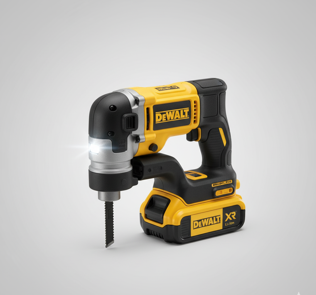Outil multifonction oscillant sans fil DEWALT DCS355N brushless 18V avec batterie et lame de coupe